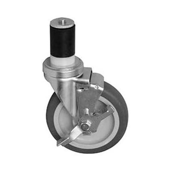 Caster, Stem , 5", W/Brk, Gry